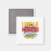 Oom kent alles Funny oom Fathers Day Gif Magneet (Voorkant / Achterkant)
