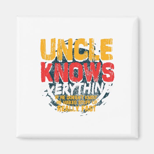 Oom kent alles Funny oom Fathers Day Gif Magneet (Voorkant)