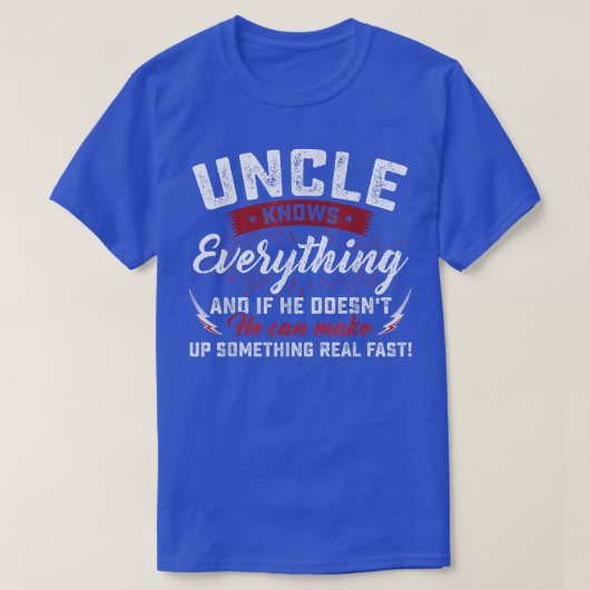 Oom kent alles Mannen Funny oom T-shirt (Design voorkant)