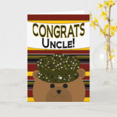 Oom - Legersoldaat Gefeliciteerd! Kaart (Gele Bloem)