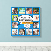 Oom Leuk Cool Comic Book Blauw Fotocollage Canvas Afdruk (Insitu (Houten vloer))