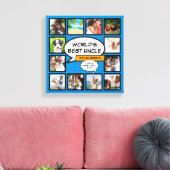Oom Leuk Cool Comic Book Blauw Fotocollage Canvas Afdruk (Insitu (Woonkamer))