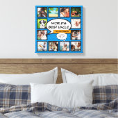 Oom Leuk Cool Comic Book Blauw Fotocollage Canvas Afdruk (Insitu (Slaapkamer))