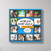 Oom Leuk Cool Comic Book Blauw Fotocollage Canvas Afdruk (Voorkant)