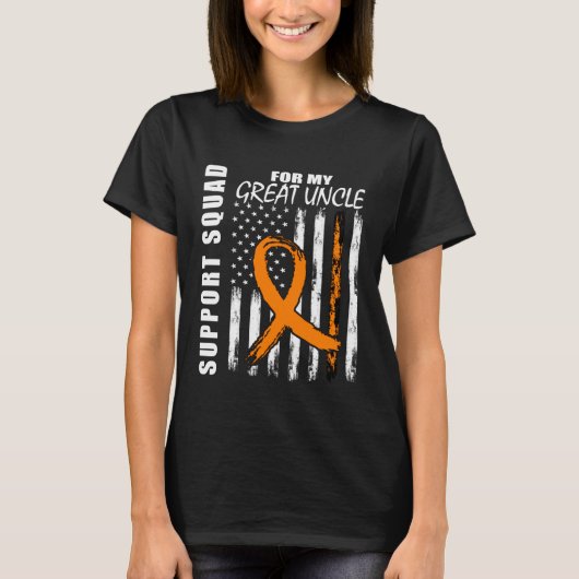 Oom Leukemie Bewustzijn Amerikaanse Vlag Steun T-shirt (Voorkant)