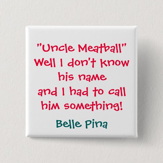 oom Meatball Vierkante Button 5,1 Cm (Voorkant)