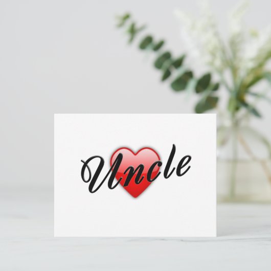 Oom met Grafisch Hart Briefkaart (Staand voorkant)
