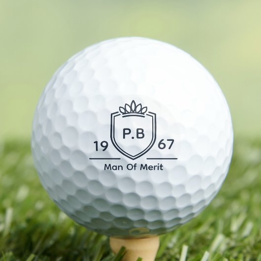 Oom Monogram Eerste Naam Jaar Man Van Verdienste Golfballen