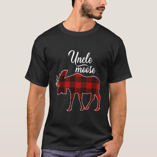 Oom Moose Red Plaid Pyjama T-shirt (Voorkant)
