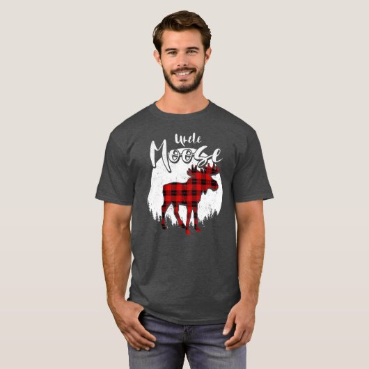 Oom Moose Red Pset Buffalo Matching Family T-shirt (Voorkant volledig)