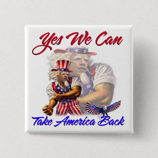Oom Obama, we kunnen Amerika terugnemen Vierkante Button 5,1 Cm