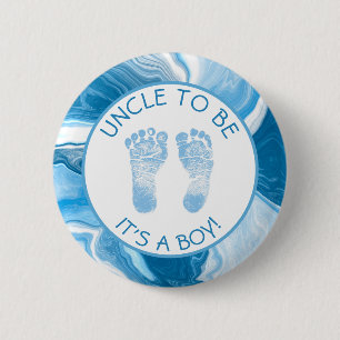 Oom om Blue Marble Baby shower Button te worden