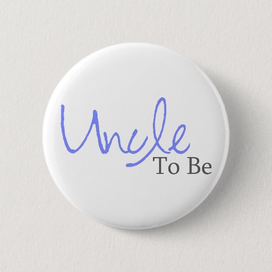 Oom om te worden (blauw script) ronde button 5,7 cm (Voorkant)