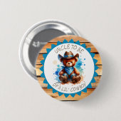 Oom om te zijn | Cowboy Teddy Bear-Baby shower Ronde Button 5,7 Cm (Voorkant /achterkant)