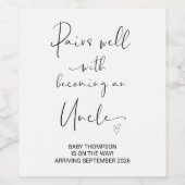 Oom om zwangerschap te zijn Aankondiging voor Brot Wijn Etiket (Enkel label)