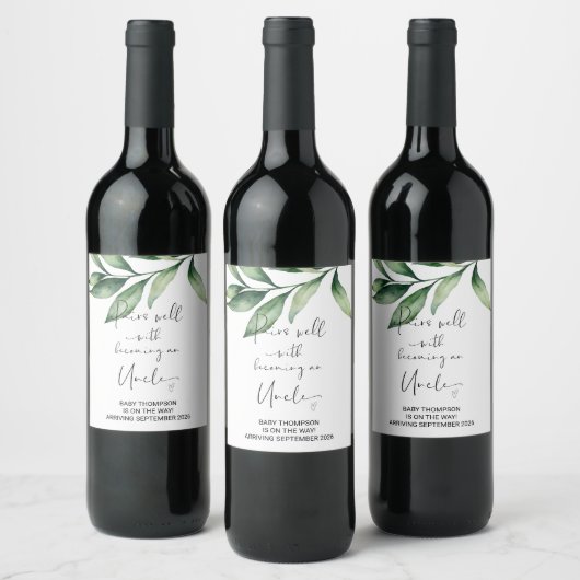 Oom om zwangerschap te zijn Aankondiging voor Brot Wijn Etiket (Flessen)