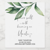 Oom om zwangerschap te zijn Aankondiging voor Brot Wijn Etiket (Enkel label)