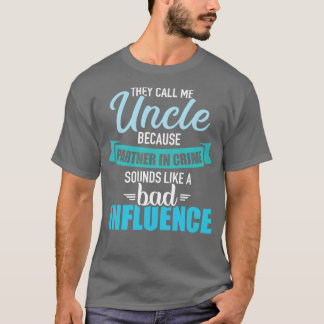 Oom omdat de partner in de misdaad een slechte inf t-shirt