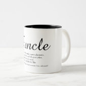 Oom, Oom Definitie Script Zwart en Wit Tweekleurige Koffiemok (Voorkant rechts)