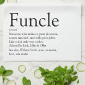 Oom, Oom Definitie Zwart en Wit Theedoek (Gevouwen)