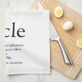 Oom, Oom Definitie Zwart en Wit Theedoek (Quarter Fold)