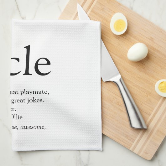 Oom, Oom Definitie Zwart en Wit Theedoek (Quarter Fold)