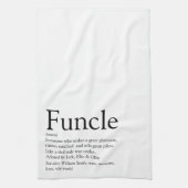 Oom, Oom Definitie Zwart en Wit Theedoek (Verticaal)