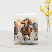 Oom Paard Racing Verjaardag Kaart (Gele Bloem)