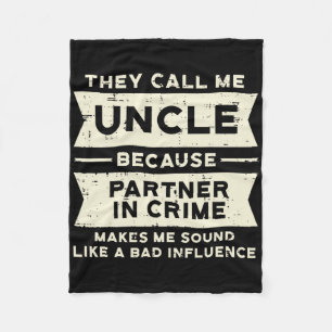 Oom Partner In Crime Byd Invloed Grappige Vaders Fleece Deken