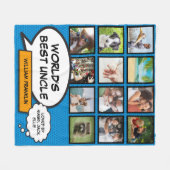 Oom Pret Cool Moderne Strip Foto Collage Fleece Deken (Voorkant (Horizontaal))