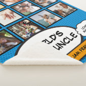 Oom Pret Modern Koel Comic Blauw Fotocollage Sherpa Deken (3/4)