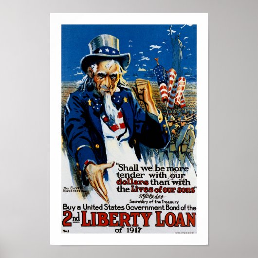Oom Sam 2nd Liberty Loan Poster (Voorkant)
