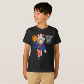 Oom Sam 4 juli basketbal dunk jongens mannen T-shirt (Voorkant volledig)