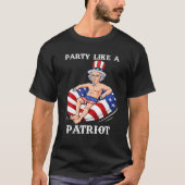 Oom Sam 4e juli VS Patriot Funny T-shirt (Voorkant)