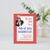 Oom Sam 4TH VAN JULY BBQ BARBECUE Briefkaart (Staand voorkant)