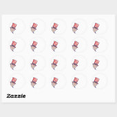 Oom Sam Aanpasbare 4 juli Ronde Sticker (Vel)