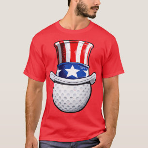 Oom Sam American Flag Pet Golf Golfer 4 jul T-shirt