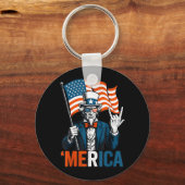 Oom Sam Amerika Rots Grappig 4 juli Amerikaans Sleutelhanger (Voorkant)