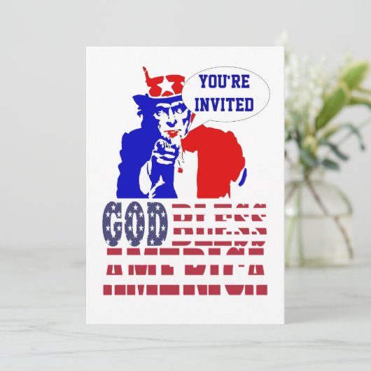 Oom Sam Amerikaanse feest Kaart (Staand voorkant)