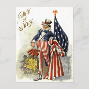 Oom Sam Amerikaanse vlag Vuurwerk Knalvuurwerk Briefkaart