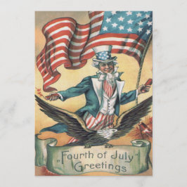 Oom Sam Amerikaanse Zeearend Vlag Vuurwerk Kaart