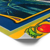Oom Sam Apple Label (blauw) - Wapato, WA Poster (Hoek)