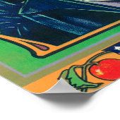 Oom Sam Apple Label (groen) - Wapato, WA Poster (Hoek)