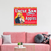 Oom Sam Apple Label (rood) - Wapato, WA Canvas Afdruk (Insitu (Woonkamer))