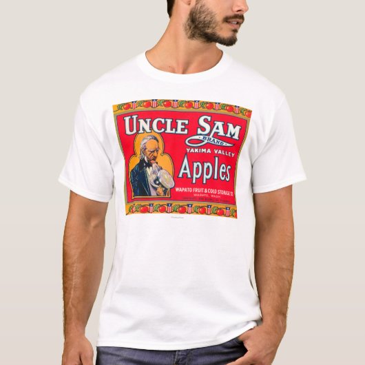Oom Sam Apple Label (rood) - Wapato, WA T-shirt (Voorkant)