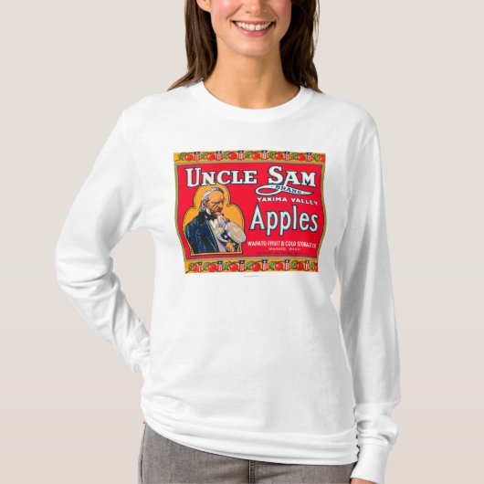 Oom Sam Apple Label (rood) - Wapato, WA T-shirt (Voorkant)