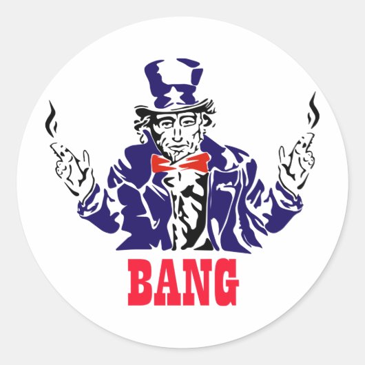 oom Sam Bangs Ronde Sticker (Voorkant)