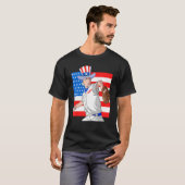 Oom Sam Baseball Pitcher 4 juli Amerikaanse FL T-shirt (Voorkant volledig)