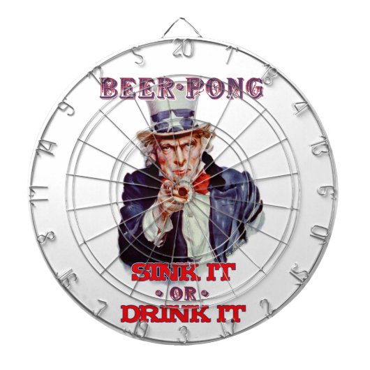 Oom Sam Beer Roze of Drink het dartboard Dartbord (Voorkant)
