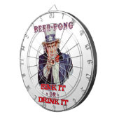 Oom Sam Beer Roze of Drink het dartboard Dartbord (Voorkant Rechts)